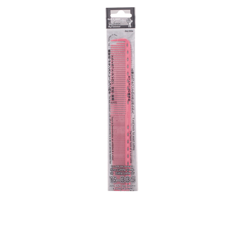 Soft-pink 215 mm styling comb with rounded tips for Unisex use