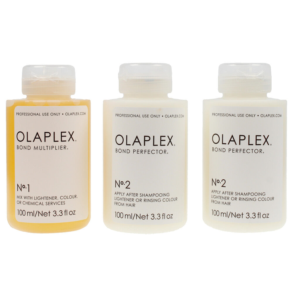 Travel-sized boxed kit containing two salon-step bottles for bond repairing hair treatment
