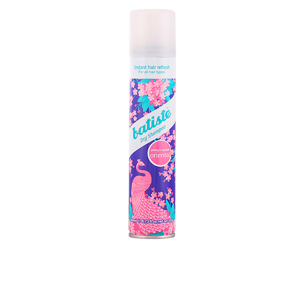 200 ml dry shampoo aerosol with oriental floral-woody scent, rice starch formula