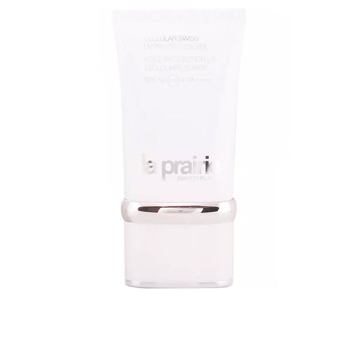 La Prairie Cellular Swiss UV Hydrating Cream SPF 50 in a sleek jar, minimal styling