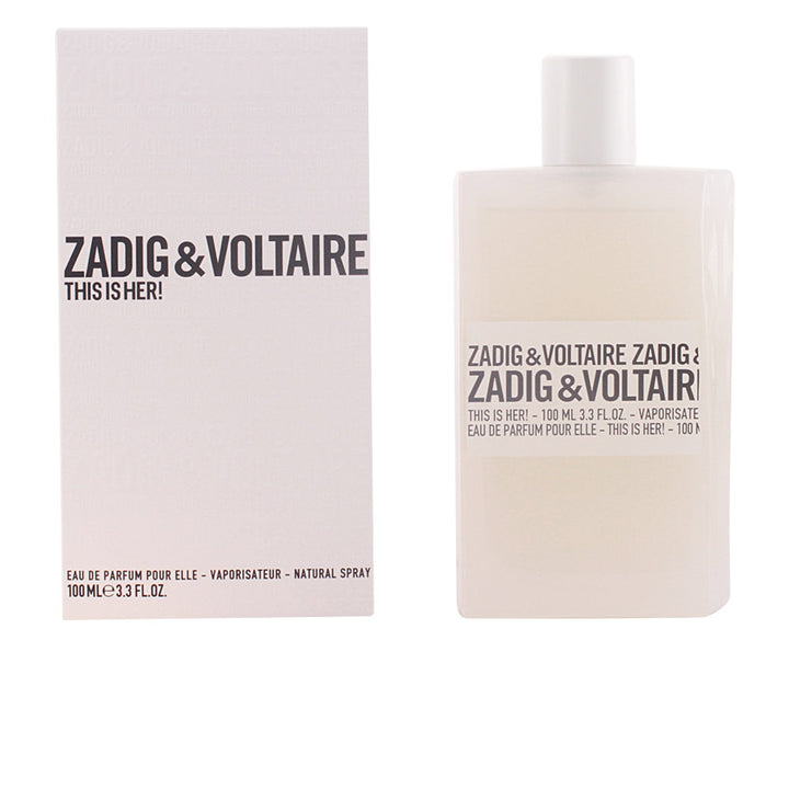 White minimalist glass bottle of floral-oriental Eau de Parfum, 100 ml