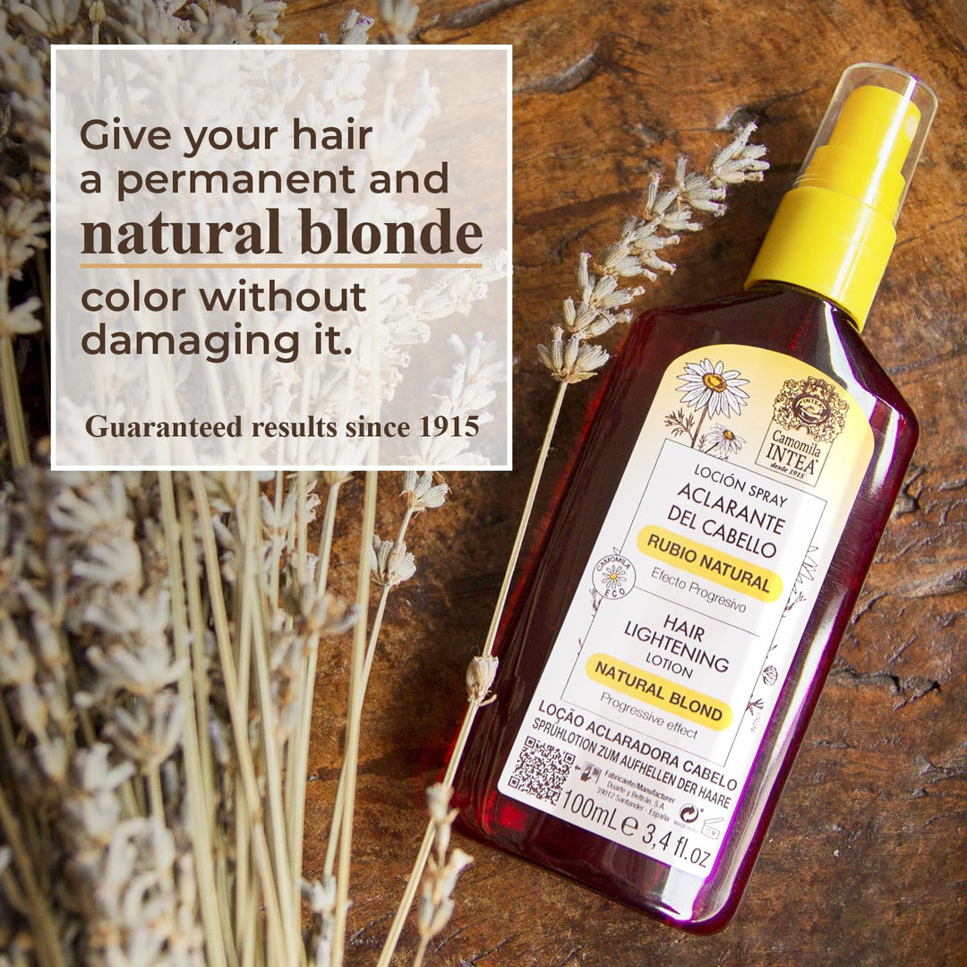 100 ml chamomile hair lightening spray bottle, pale yellow lotion
