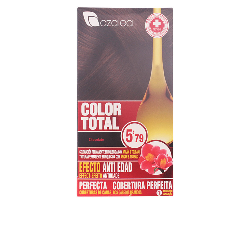 Tube of permanent chocolate cream hair colour with argan and camellia oils