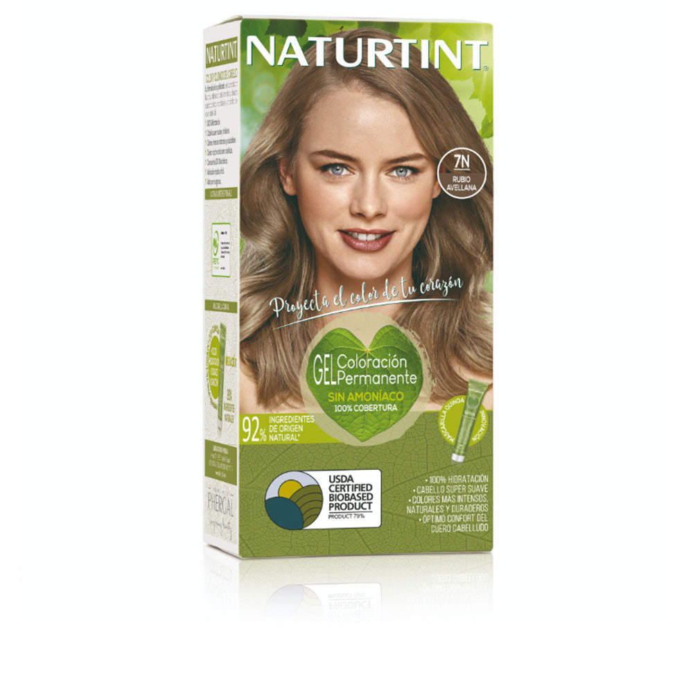 Tube of hazelnut blonde gel colour with quinoa care mask, 170 ml packaging
