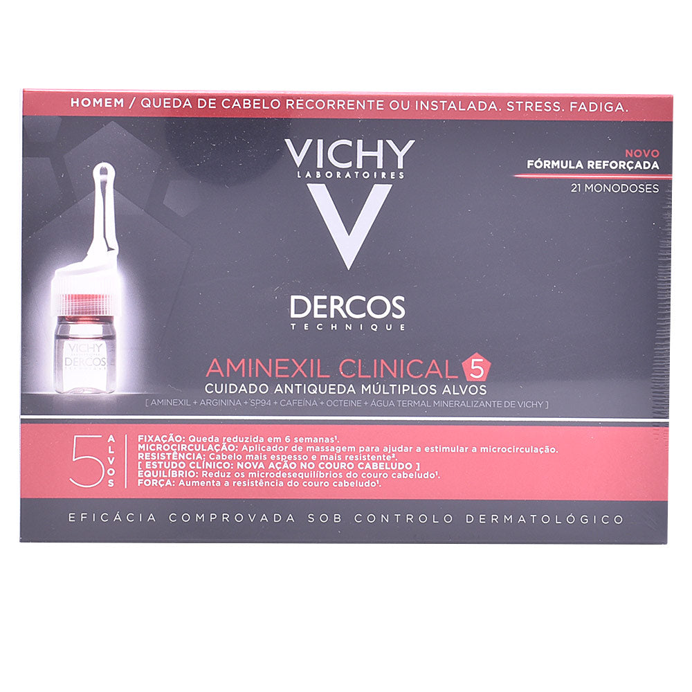 Small 6 ml vial of Aminexil scalp concentrate for Man, clinical anti-hair loss treatment