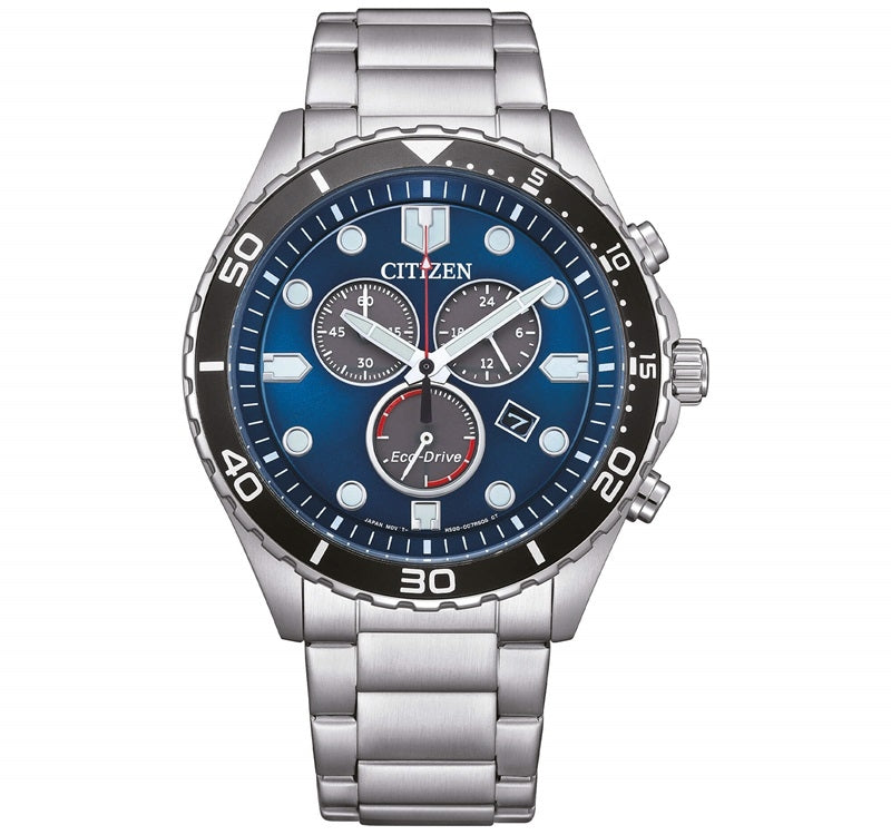 Precision Chronograph with Rotating Bezel and Solar Power
