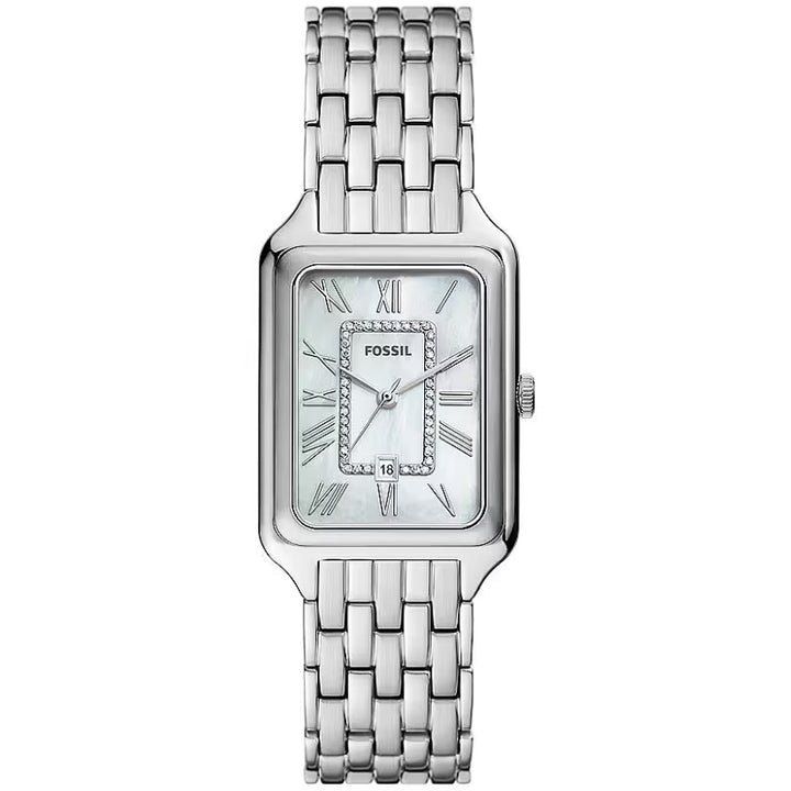 Fossil Silver Rectangular Crystal Watch