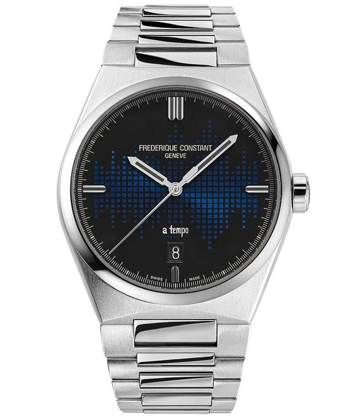 Frederique Constant Silver & Blue Analog Watch