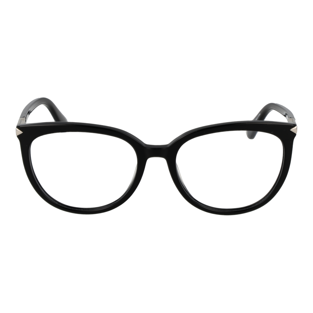Black cat-eye eyeglasses for Women, full-rim plastic front and metal-accented temples, three-quarter view