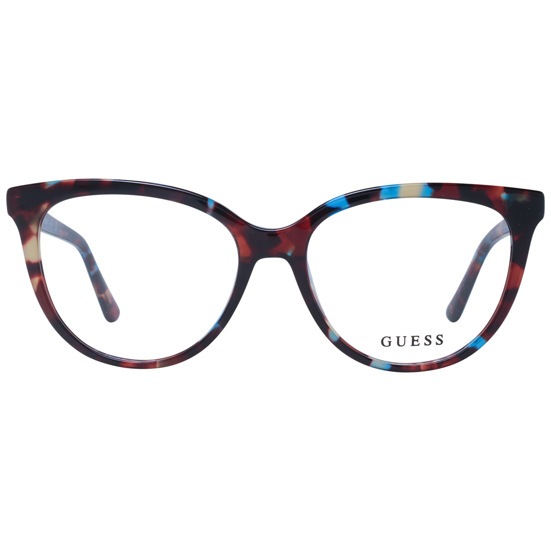 Tortoise cat-eye eyeglasses for Women with blue, red, beige accents and metallic G hinge