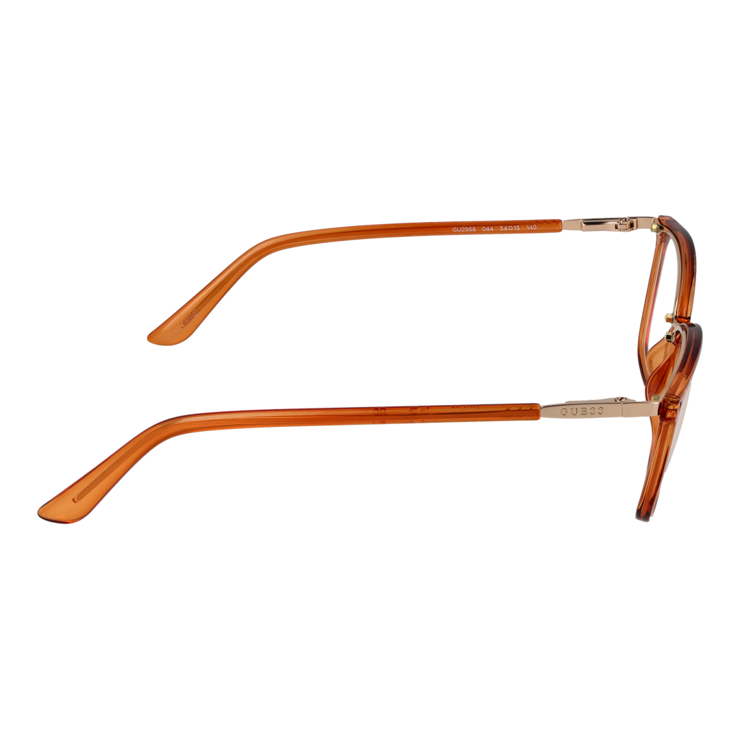 Brown full-rim rectangular eyeglasses for Women, plastic frame with metal bridge and metal hinges