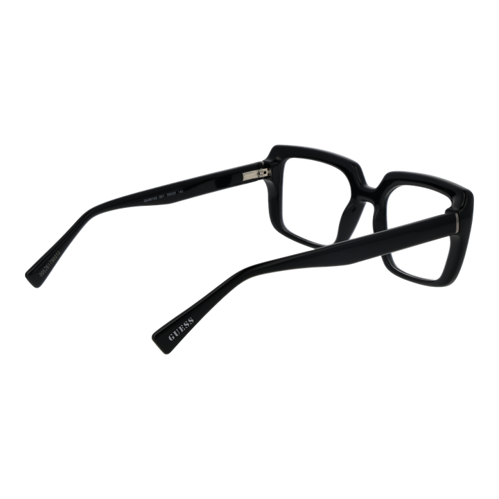 Unisex bold black rectangular full-rim eyeglasses in thick plastic frame, modern angular silhouette