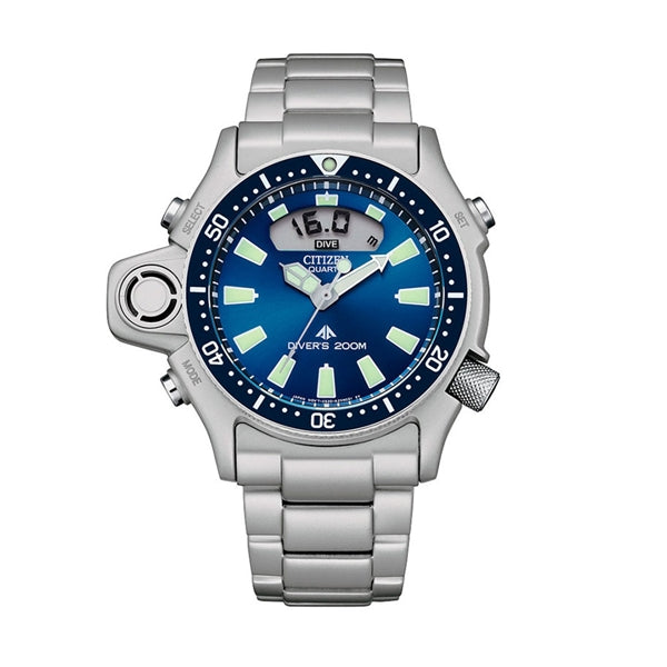Precision Blue Dial Diver with Analog-Digital Display