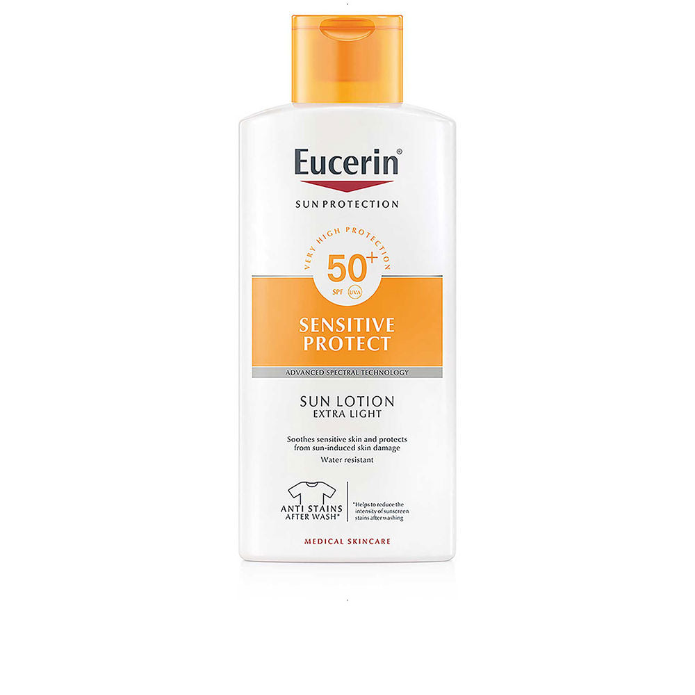 400 ml pale lotion bottle — Ultra-light SPF50+ sun lotion, water-resistant