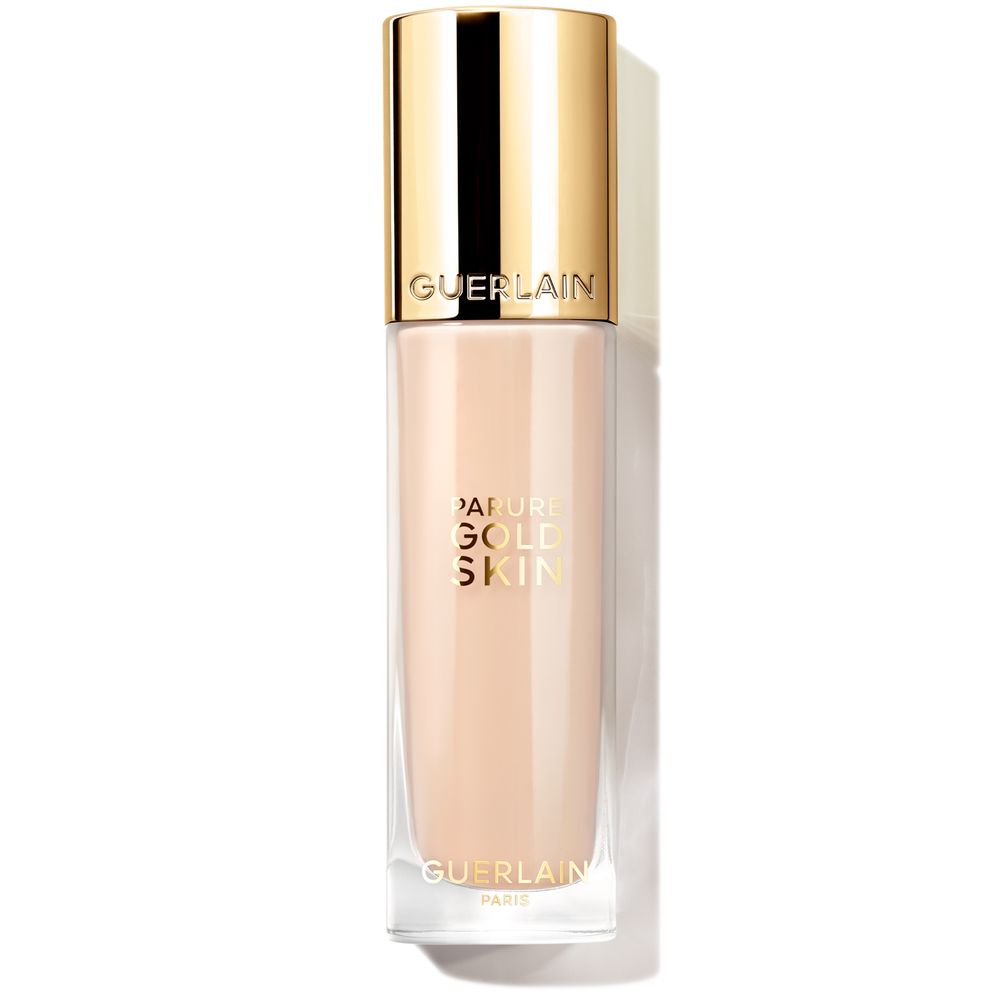Glass bottle of liquid foundation, beige shade, 35 ml, pump dispenser
