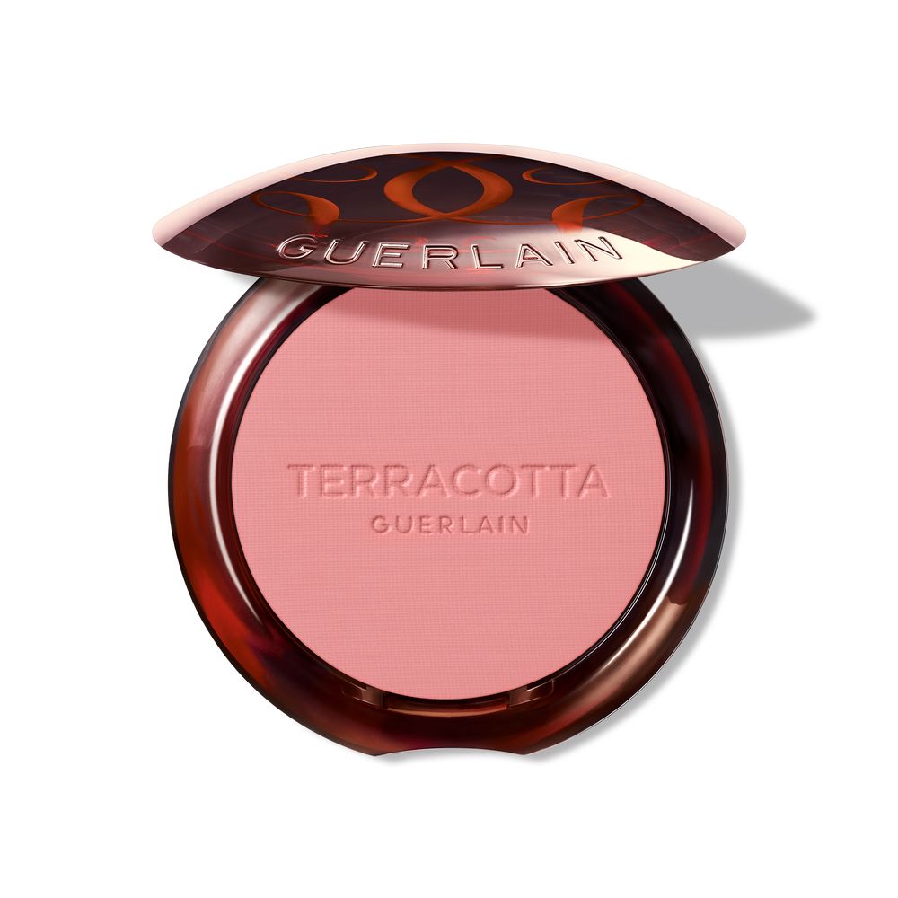 Mini Terracotta powder blush compact, shade 03 rose, finely milled powder