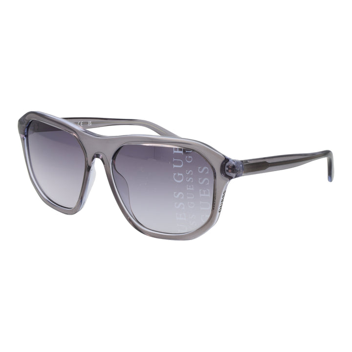 Transparent gray oversized sunglasses in plastic frame with gradient lenses, casual style for Women