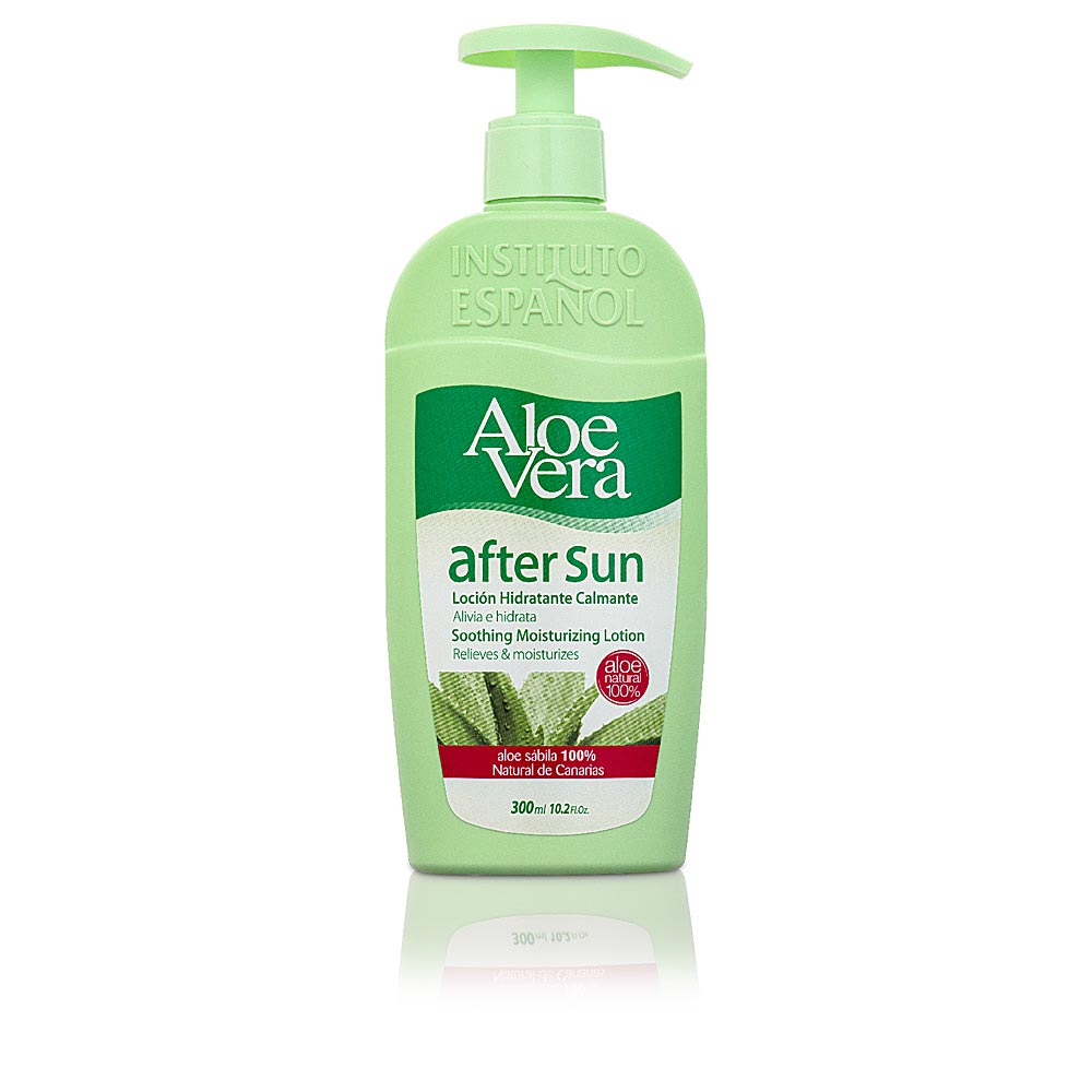 300 ml creamy Aloe Vera after‑sun lotion in pump bottle, hydrating formula