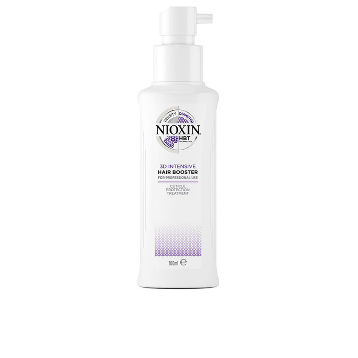 100 ml clear pump serum bottle for scalp boosting, labelled for dry damaged hair
