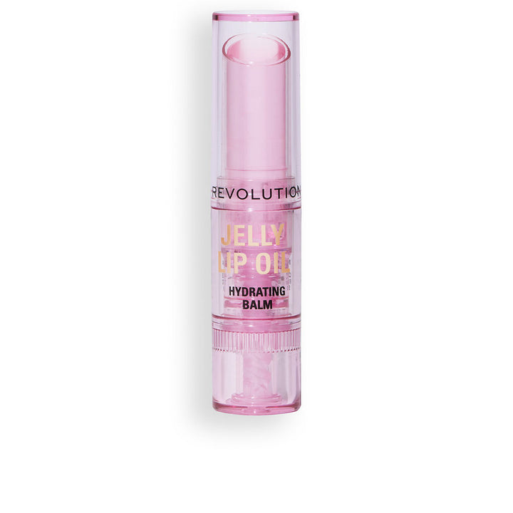 Slim peach-toned jelly lip oil balm in 2.4 g stick, glossy finish