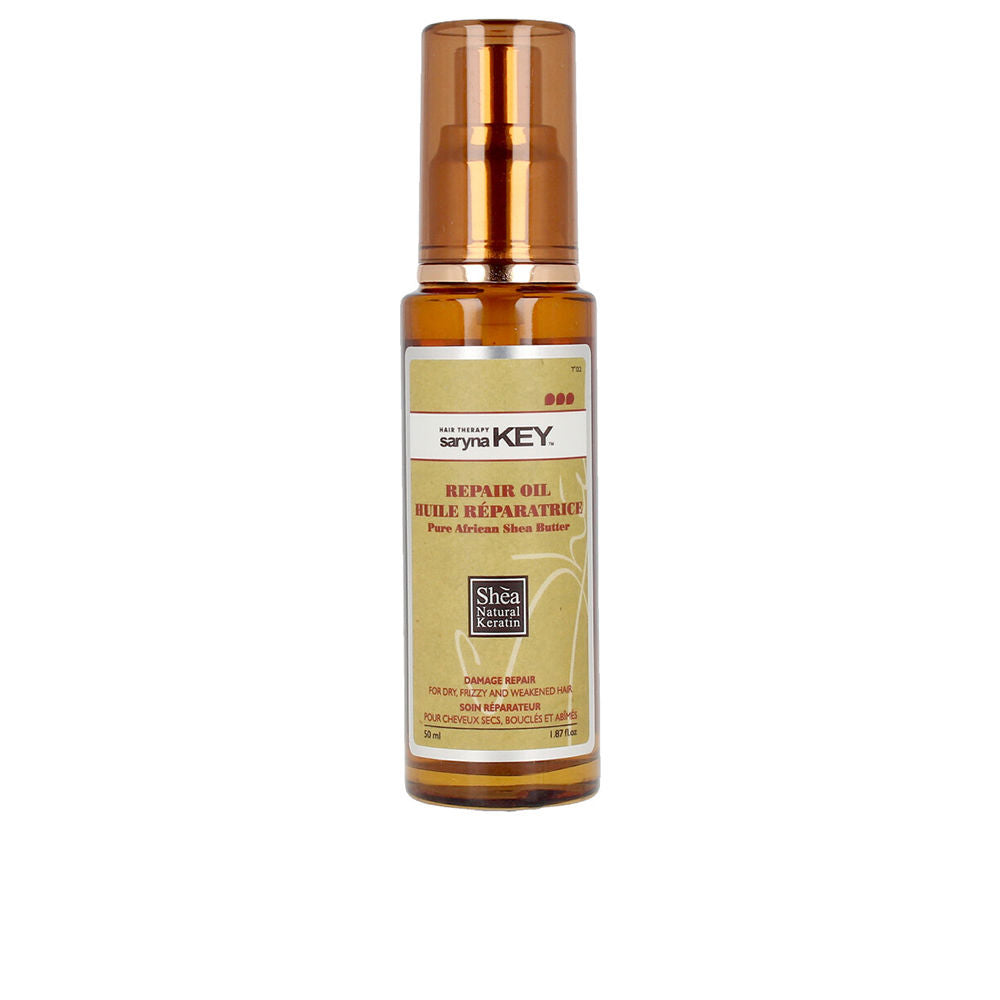 50 ml amber glass bottle of lightweight shea repair hair oil for Women, dropper cap