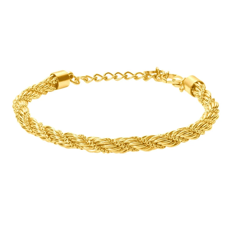 Stroili Gold Rope Bracelet: twisted rope chain bracelet with adjustable clasp