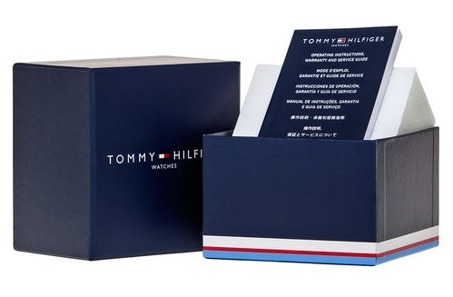 Tommy Hilfiger stainless steel wrist watch green dial mesh strap open heart chronograph logo